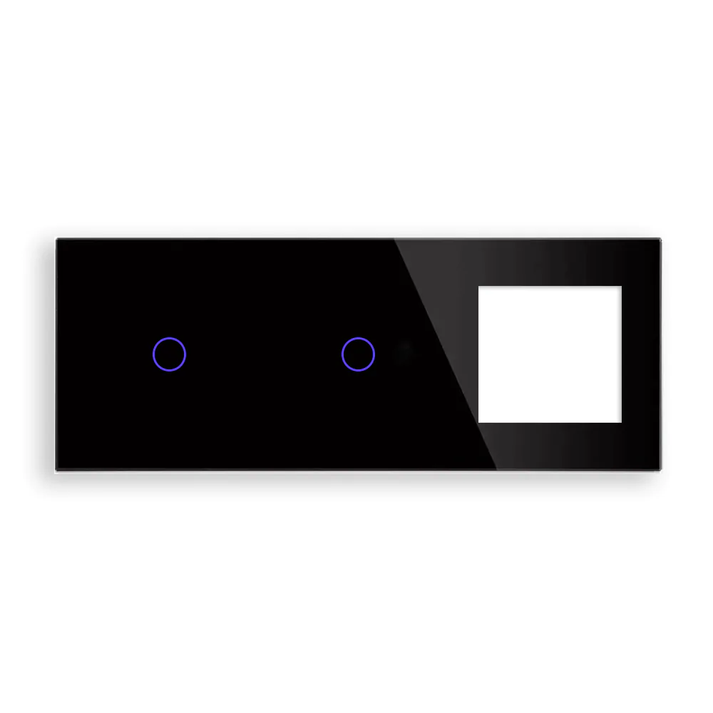 skleněný panel c1c1sr-003 Revolo trojitý skleněný panel C1/C1/ČR-003 - Černý - Obrázek 1