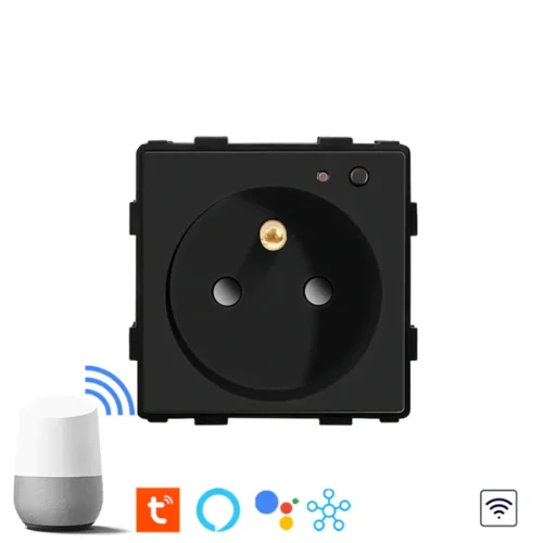 Revolo WiFi elektrická zásuvka 16A typ FR - Černý modul