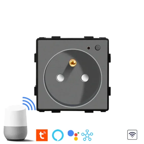 Revolo WiFi elektrická zásuvka 16A typ FR - Stříbrný modul