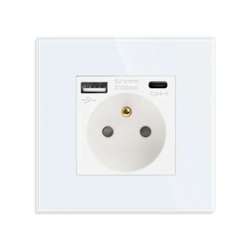 Revolo elektrická zásuvka FR s USB A+C/20W – Bílá