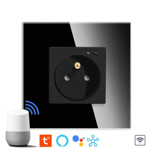 Revolo WiFi elektrická zásuvka 16A typu FR - Černá