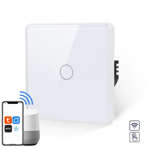 Revolo WiFi dotykový vypínač č.1 (L+N) - Bílý zaoblený