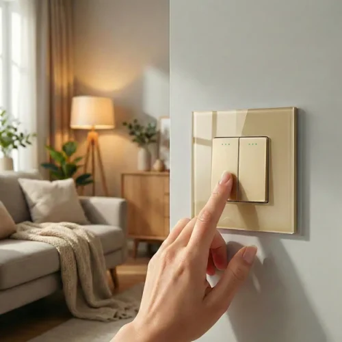 Mechanický schodišťový vypínač Revolo č.5B – zlatý